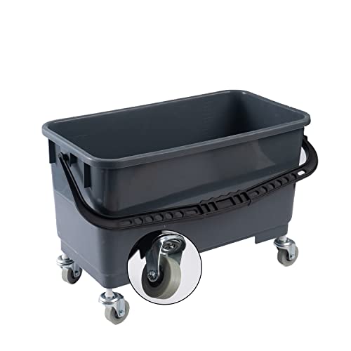 Matthew Cleaning Microfiber Finish Bucket with Sieve,Press Wring Mop Bucket for Microfiber Flat Mops, Mop Bucket with Non-Marking Casters Wheels Gary - color: 25 Quarts Bucket(gray)