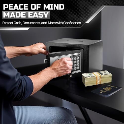 Flexzion Small Drop Safe Box with Digital Keypad, 12 x 8 x 8 in, Black - color: Black, size: Small (0.26 Cubic Feet)