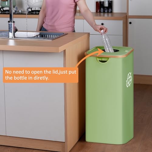 iEGrow 110L Recycling Bins for Kitchen,29Gal Recycle Bins with Lid,Green - color: Green, size: 29 Gallons - No Wheels