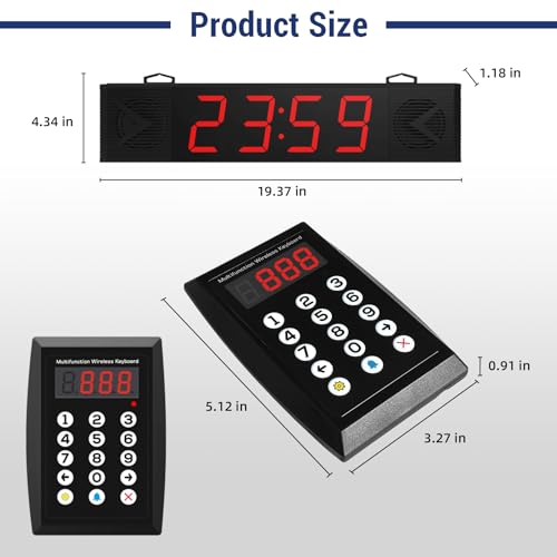 Queue Calling System, Wireless 4-Digit Take a Number Display - color: black