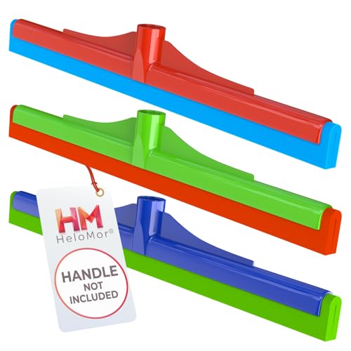 HeloMor 16 Inch Floor Squeegee Head 3 Pack, Foam Squeegee Broom for Garage, Patio, Deck, Tile, Shower and Concrete Floors, Handle Not Included - size: 16 Inch (3 Pack)