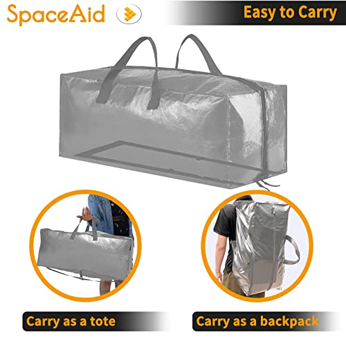 SpaceAid Heavy Duty Moving Bags, Extra Large Storage Totes W/Backpack Straps Strong Handles & Zippers, Alternative to Moving Boxes, Packing & Moving Supplies, Gley (6 Pack) - color: Grey, size: 6 Pack