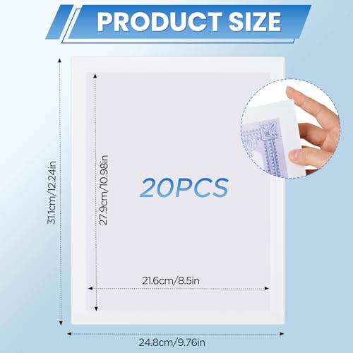 20 Pack Magnetic Sign Holder 8.5x11 inches with Magnetic Border - color: 20 Pack White, size: 8.5x11
