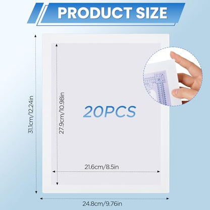 20 Pack Magnetic Sign Holder 8.5x11 inches with Magnetic Border - color: 20 Pack White, size: 8.5x11