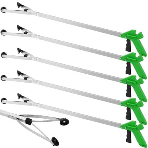 Sabary 5 Pack Suction Cup Grabber Reacher Tool Trash Picker,Green,43inch - color: Green, size: 43 Inch
