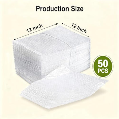 12x12Inch Bubble Out Bags 50pcs, Double Walled Cushioning Pouche Bag - size: 12x12Inch(50Pack)