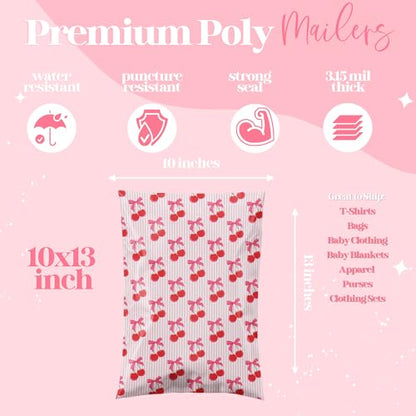 Pretty Package Store Poly Mailers 10x13, Cherry, 100 Pack - color: Cherry, size: 10x13