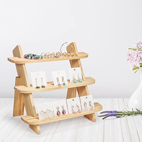 Wooden Display Stand, Tiered Cupcake Stand, 3 Tier Display Stand Riser - color: 2Pcs-Natural-3Tier