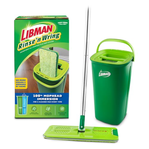 Libman Rinse 'n Wring Mop and Bucket System, 1 Microfiber Pad Included - style: 1 Pad