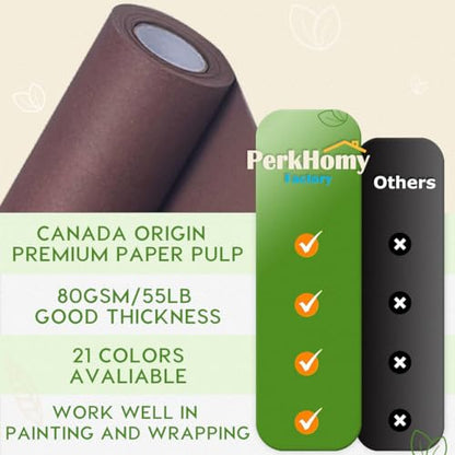 SMART&CASUAL 15" x 450" (37.5') Kraft Paper Roll for Art Craft Supplies Gift Wrapping Moving Packing Painting Drawing Paint Easel Poster Chart Paper (Coffee, 15" W x 450" L (37.5')) - color: Coffee, size: 15"W x 450"L ( 37.5' )