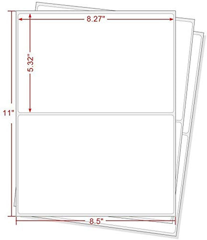 BESTEASY 200 Round Corner Half Sheet Self Adhesive Shipping Labels for Laser and Ink Jet Printers, White Blank (100 Sheets, 200 Labels) - size: 100 sheets, style: Round Corner-8.5"x5.5"