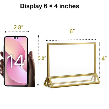 6x4 Acrylic Gold Picture Frames 8 Pack, Table Number Holders