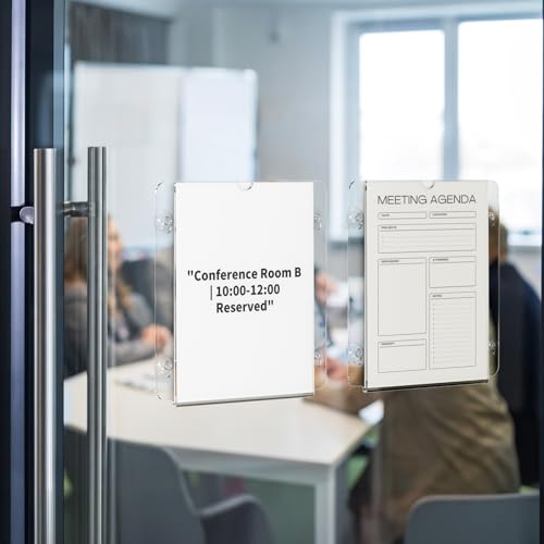 NIUBEE 12 Packs Acrylic Window Door Sign Holder with Suction Cup 8.5 x 11
