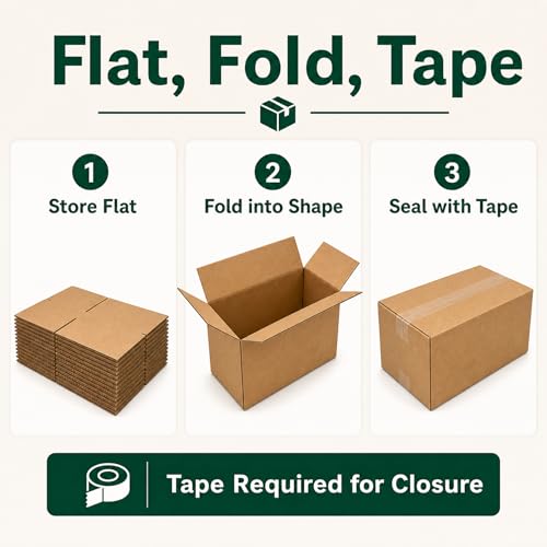 12x6x6 Brown Kraft Shipping Boxes for Small Business, 20 Pack - size: 12x6x6 Inch