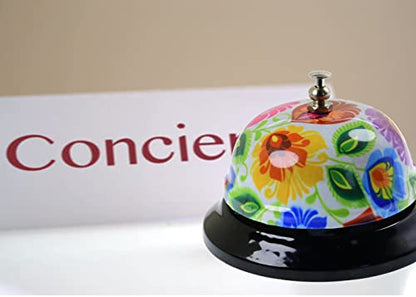 Call Bell Desk Service Bell Ding for Restaurant Hotel Room Kitchen Party Office Elderly Large White Pattern Bell,3.3 inch - color: White- Pattern