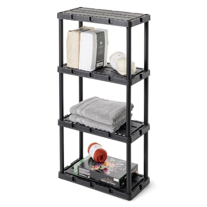 Gracious Living Knect-A-Shelf 4 Shelf Light Duty Storage Rack, Black - color: 4 Shelf - Black, size: 1 Pack