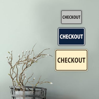 Signs ByLITA Classic Checkout Sign (Lt Gray) - Small - color: Lt Gray, size: 4 x 6" - Small (1 Pack)