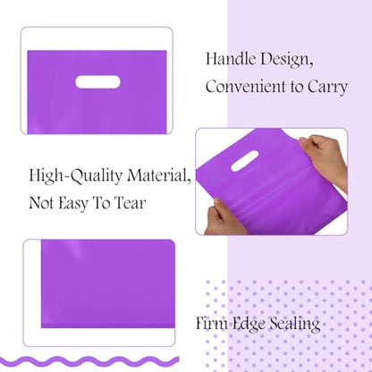 Kosiz 1000 Pcs Plastic Merchandise Shopping Bag Bulk 9 x 12'', Purple - color: Purple