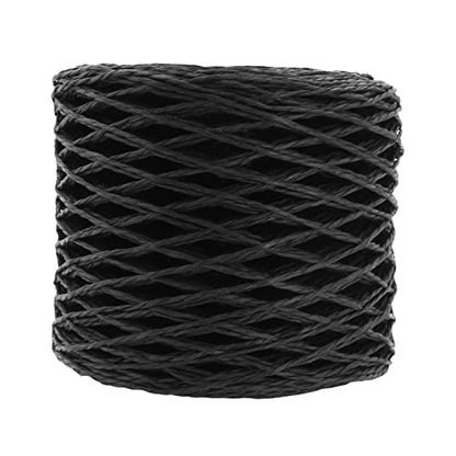 Mandala Crafts Black Natural Raffia Yarn for Crochet Gift Wrapping - color: Black, size: 1/16 Inch 200 Yards Raffia Yarn