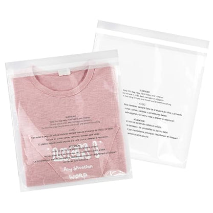 iMailer - 200 Pcs - 9" x 12", Clear Poly Bags with Suffocation Warning Self Seal 1.6 Mil for A4, Letter Sized Documents, Marketing Materials, Clothes-Permanent Glue - size: 9" x 12", style: Permanent Glue
