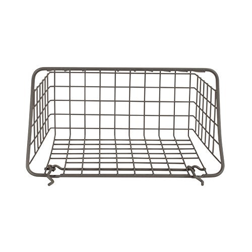 Spectrum Large Wire Basket Pegboard Wall Organizer Metal Pegboard Storage Bin Dual Mounting System for Garage Tools Workshop Supplies Craft Room Organization & Accessories, Industrial Gray