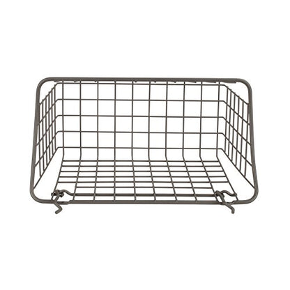Spectrum Large Wire Basket Pegboard Wall Organizer Metal Pegboard Storage Bin Dual Mounting System for Garage Tools Workshop Supplies Craft Room Organization & Accessories, Industrial Gray