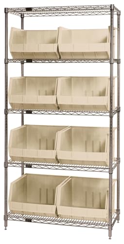 Quantum Storage QUS270 Ultra Stack and Hang Bins - 18" x 16-1/2" x 11" - 3 Pack - color: Ivory