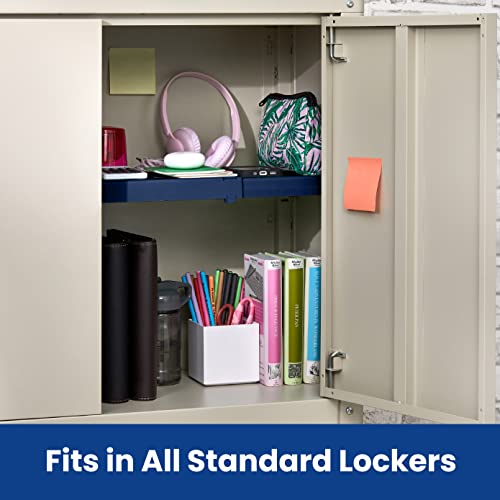 LockerMate Adjust-A-Shelf Locker Shelf, School Organizer, Blue - color: Blue