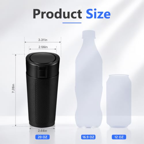Car Trash Can with Lid, Leakproof, Mini, 2 Pack, Black - color: Black 02