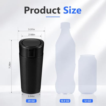 Car Trash Can with Lid, Leakproof, Mini, 2 Pack, Black - color: Black 02