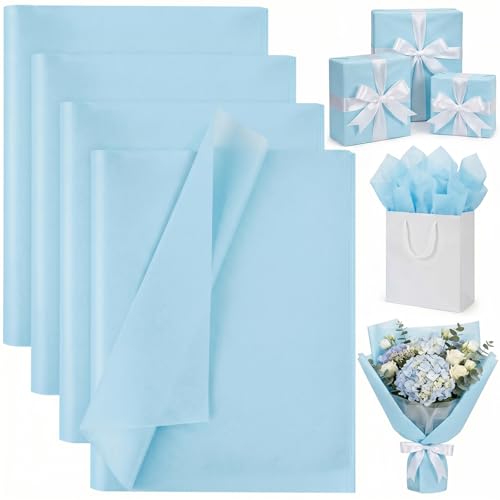 Shindel Light Blue Tissue Paper 120 Sheets, 20 X 14 inch for Gift Bags - color: Blue