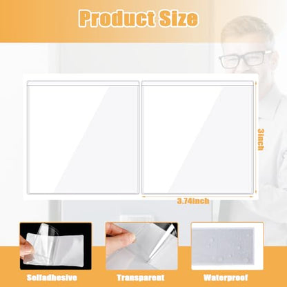 100 Packs Adhesive Label Storage Bin Pockets Clear Plastic Index Card Pockets Sleeves Adhesive Pouches Card Holders with Top Opening for Storage Bins, Library, Office (2.9 x 3.6 inches) - size: 2.9 x 3.6 inches