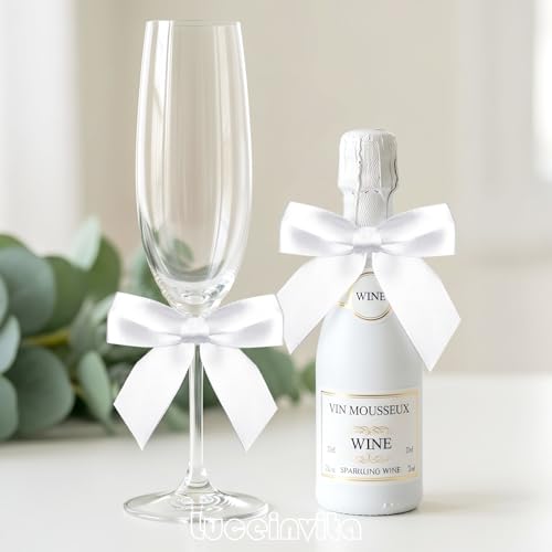 3.5" White Satin Ribbon Bows (50 Packs) - color: White, size: 3.5 Inch - 50pcs