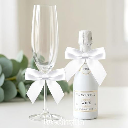 3.5" White Satin Ribbon Bows (50 Packs) - color: White, size: 3.5 Inch - 50pcs