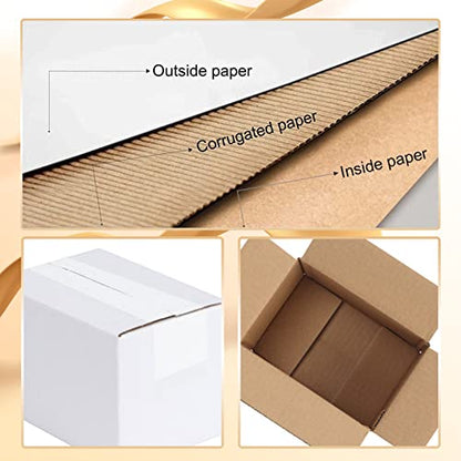 Calenzana 6x4x4 Shipping Boxes Set of 40, Small Corrugated Cardboard Box for Mailing Packing Gifts, White - size: 6x4x4, style: 40 Pack