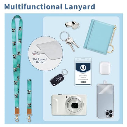 Elephant Lanyard Wallet with Id Badge Holder Keychain Card Women - color: Elephant