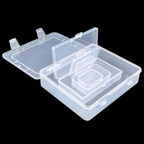 Goodma 28 Pieces Mixed Sizes Rectangular Clear Plastic Storage Box - size: Mixed Sizes