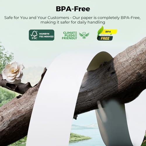 MUNBYN Thermal Paper 3 1/8 x 230ft, 12 Rolls Receipt Paper Work for Star Micronics TSP100 TSP143 Epson 80mm Receipt Printer Square POS Register Credit Card Terminals, Pos Register Paper BPA Free - size: 3 1/8" x 230', style: 12 Rolls