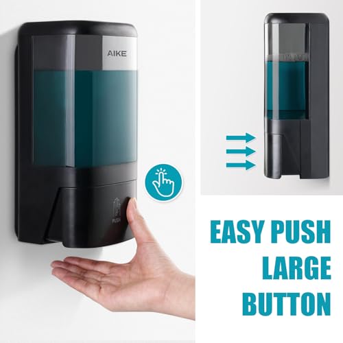 AIKE Liquid Commercial Soap Dispenser,40oz Capacity for Bathroom Black - color: Black