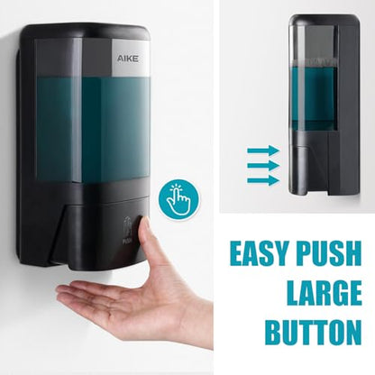 AIKE Liquid Commercial Soap Dispenser,40oz Capacity for Bathroom Black - color: Black