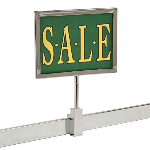 Rectangular Retail Rack Chrome Frame Magnetic 5.5" x 7" Sign Holder Sale Card Display 10" H, 10 Pack - size: 10 Pack, style: 10" H