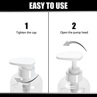 Shampoo Pump Dispenser, YACEYACE 3Pcs 16.9oz Clear Shower Soap Dispenser - color: Clear White