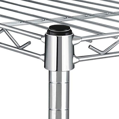 YSSOA Heavy Duty 5-Shelf Storage Shelves, 1750Lb Loading Capacity, 35.43" W x 17.72" D x 70.87" H Adjustable Shelving Unit with Wheels, Chrome, 1 Pack - size: 5-Shelf Higher, style: 1 Pack