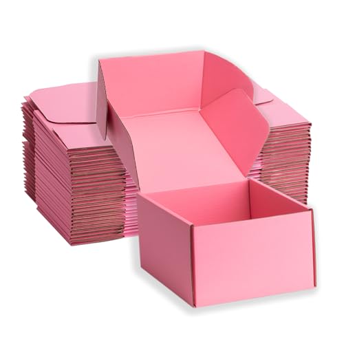 Pink Shipping Boxes 6x6x4 Inches, 20 Pack - color: Pink, size: 6x6x4 Inch