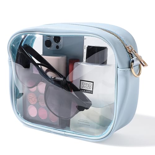 TOBVZOO Clear Bag Stadium Approved, Crossbody Transparent Bag for Concerts Sports Events, Purses for Men & Women - color: Icing Blue