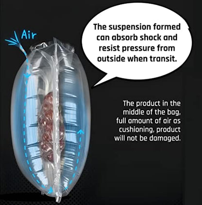 (100 Pack + Free Pump ) BZQZDAI 9.8x11.8inch Clear Plastic Inflatable Air Packaging Bags Air Bubble Bag Suspension Packaging Air Pillows Air Cushions Buffer Bags Void Fill Cushioning for Shipping and - size: (100 PACK)9.8x11.8inch
