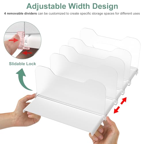 Freezer Organizer,12" Visible Fridge Organizer Rack with Removable Dividers - color: White
