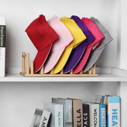 Bamboo Hat Rack – 1-Pack Hat Organizer for Baseball Caps, Free-Standing Hat Holder for 18 Caps, Ideal for Closet, Bedroom, Dresser