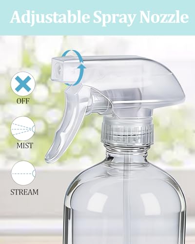 2 Pack 360° Glass Spray Bottles with Silicone Sleeve White - color: White