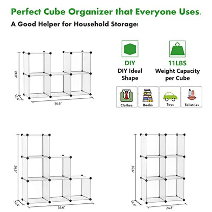 C&AHOME 6-Cube Storage Organizer Cube Shelf Closet Storage Bookcase, White - color: Translucent White